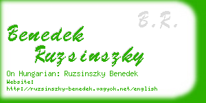 benedek ruzsinszky business card